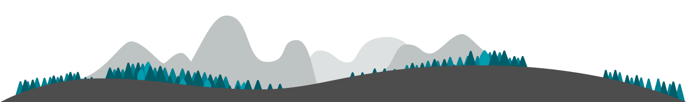 Vectores de montañas con árboles de fondo